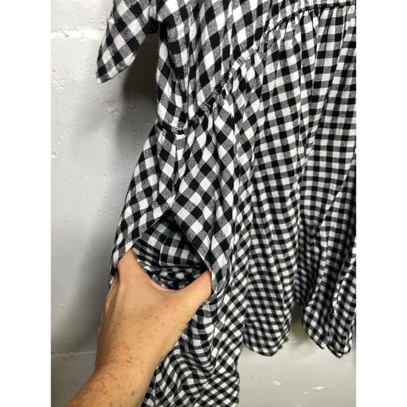 Shiny by Nature 5XL Black White Gingham Print Tunic Dress - Picture 4 of 7